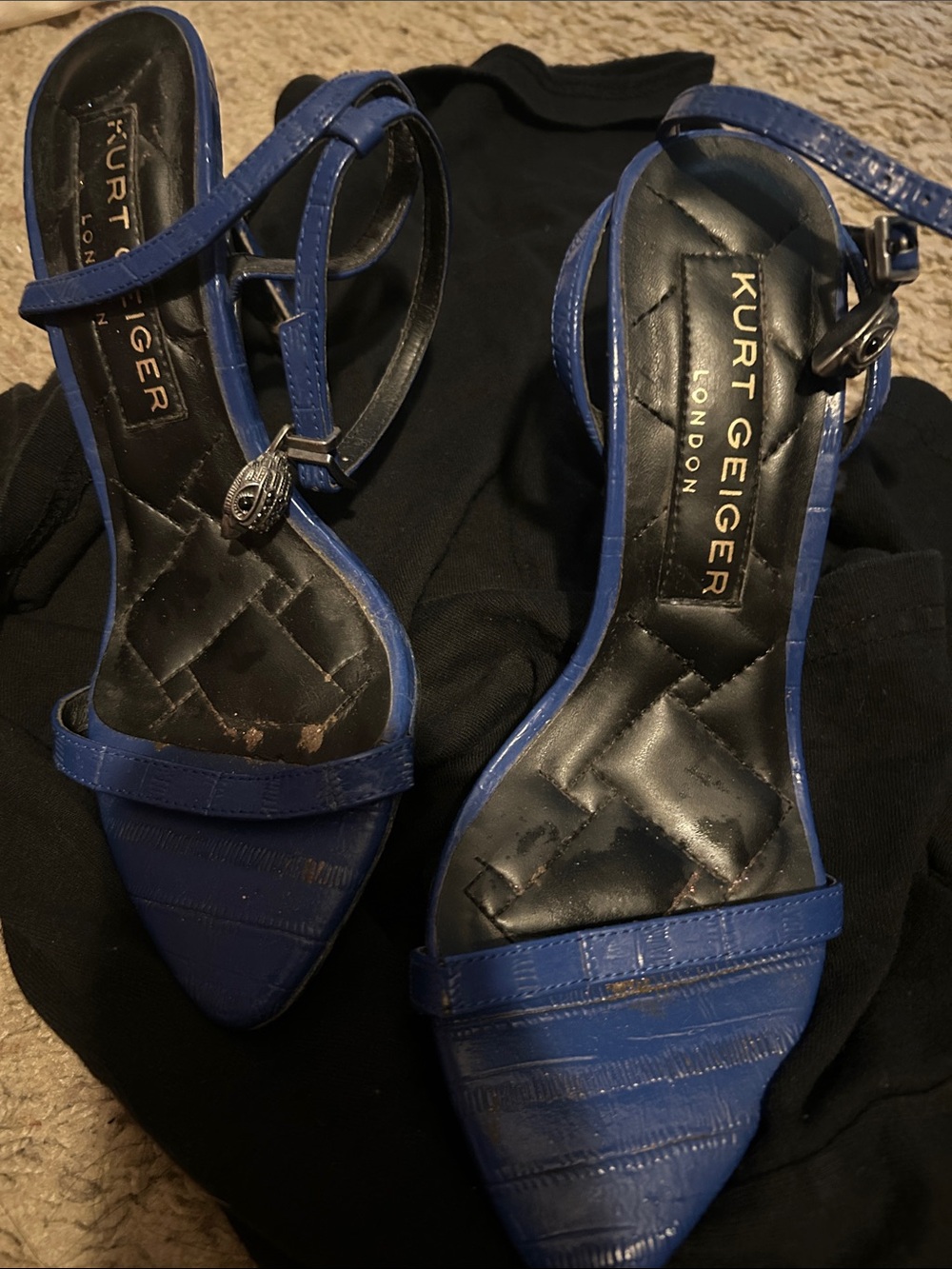Kurt Geiger Cobalt Blue Pointed Toe Strappy Heels